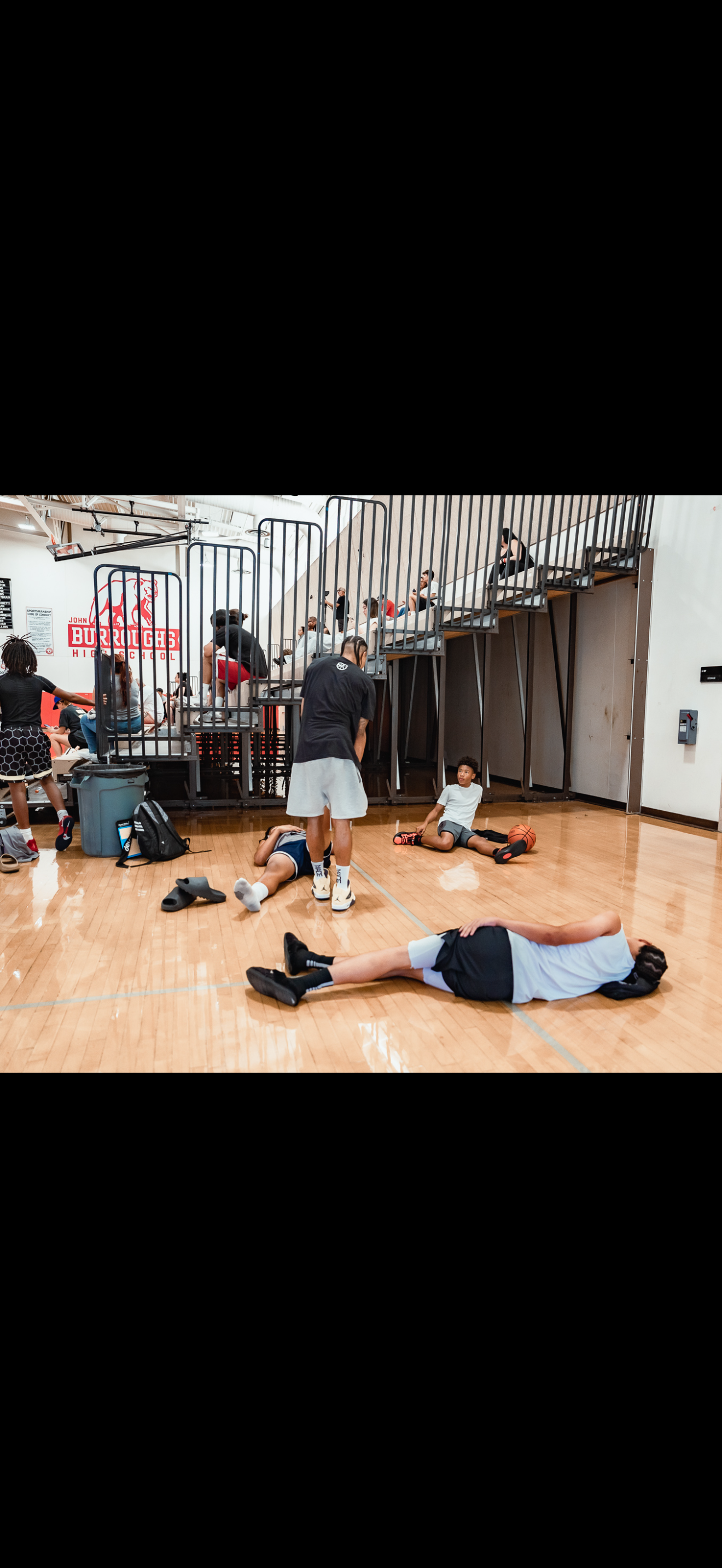 Basketball skills training captured during live work in the gym.